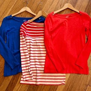 Lot of 3 J.Crew Painter’s Tees Small Boatneck